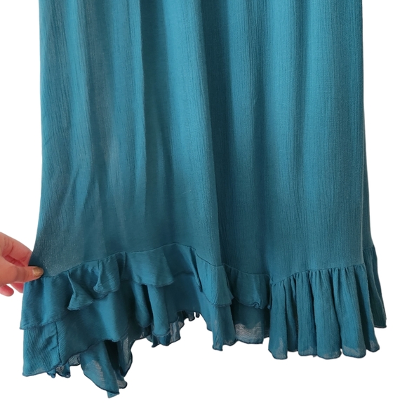 NWOT Free People TEAL Adella Maxi Dress - Picture 8 of 11